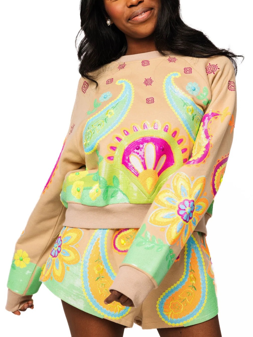 Paisley Print Sweatshirt (Top only)